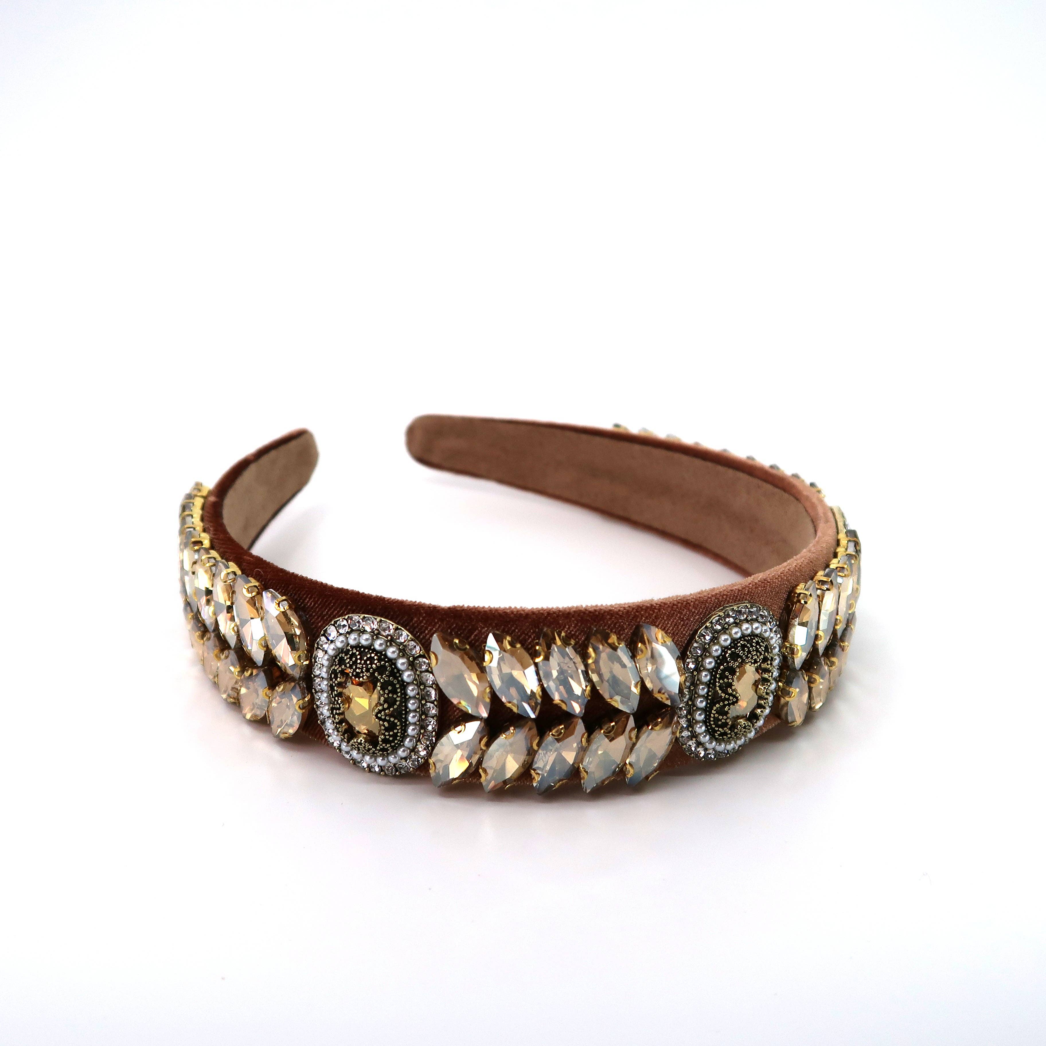 ASSORTI Multi Kristal Decor Suède Haarband HB21027-18 (12ST) voor groothandel op Faire2