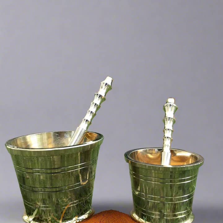 Handcrafted Brass Imam Dasta (Khalbatta) – Traditional Spice Grinder | Ayurvedic, Antique Finish Mortar & Pestle for Kitchen Use for wholesale by SAMA Homes