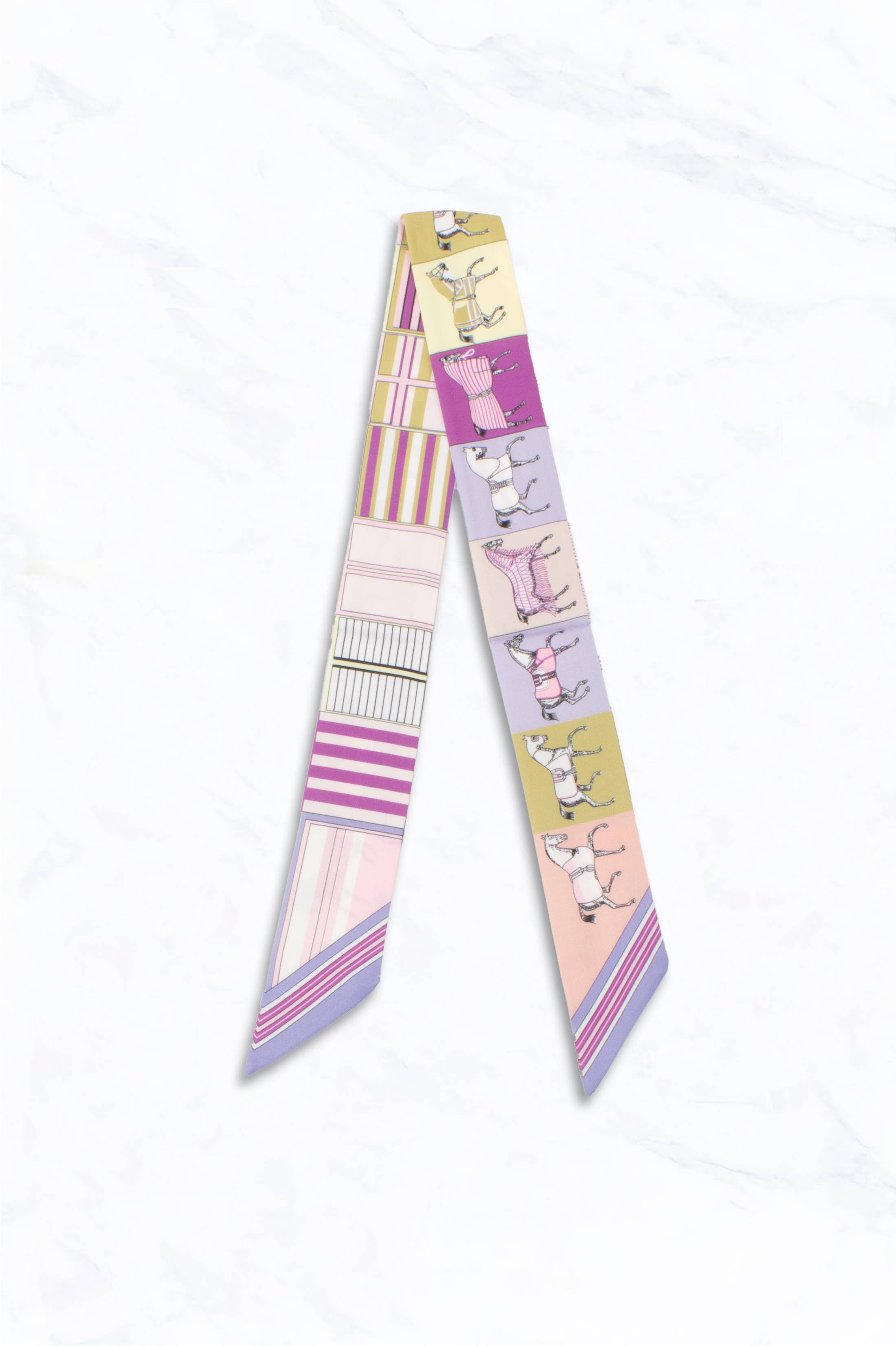 Suzie Q USA - Venta al por mayor Bufanda - Mujer - Caballo en Bufanda Fina de Rayas y Bloques de Colores4