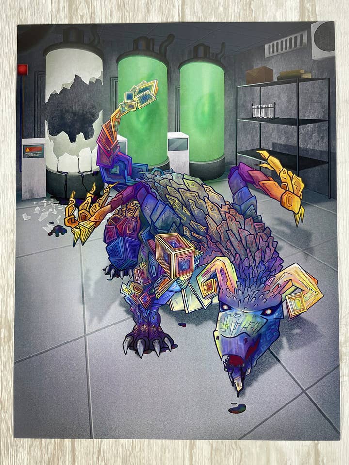 Bismuth Mineral Dragon - Art Print for wholesale by Two Twisted Dragons