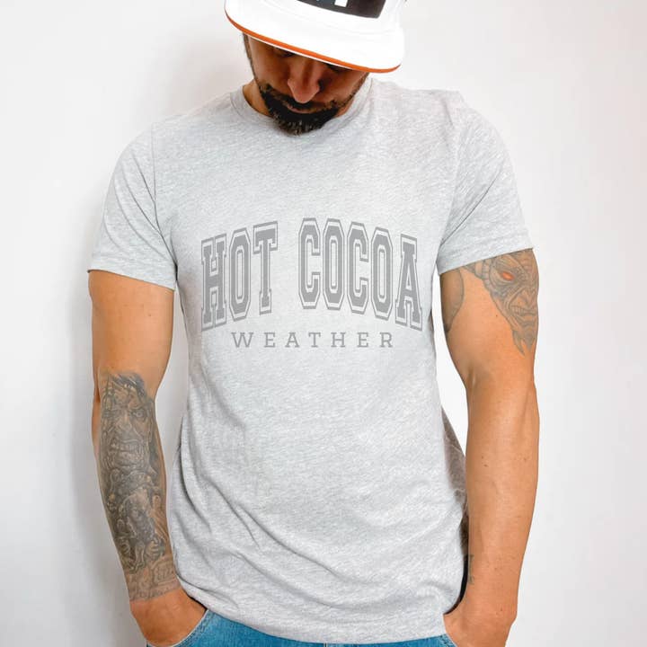 (shirt niet inbegrepen) Hot Cocoa Weather - Metallic Silver - Zeefdruk Transfer voor wholesale door TEELUX