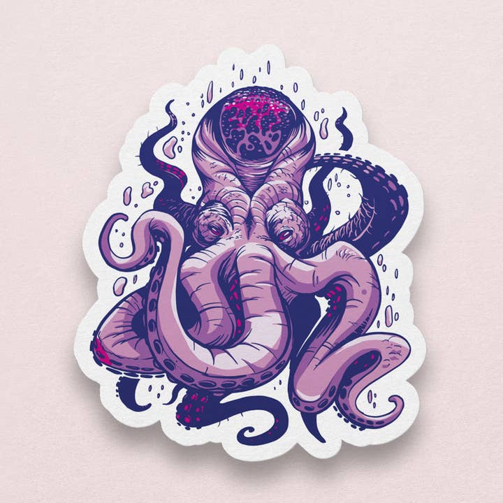 Purple Kraken Octopus Monster Sticker for wholesale by Mimic Gaming Co
