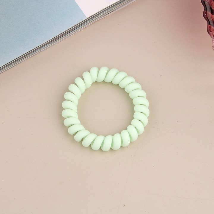 NINEXIS - Wholesale Hair Tie - CWAHA1379_SIMPLE FROSTED PHONE CORD HAIR TIE