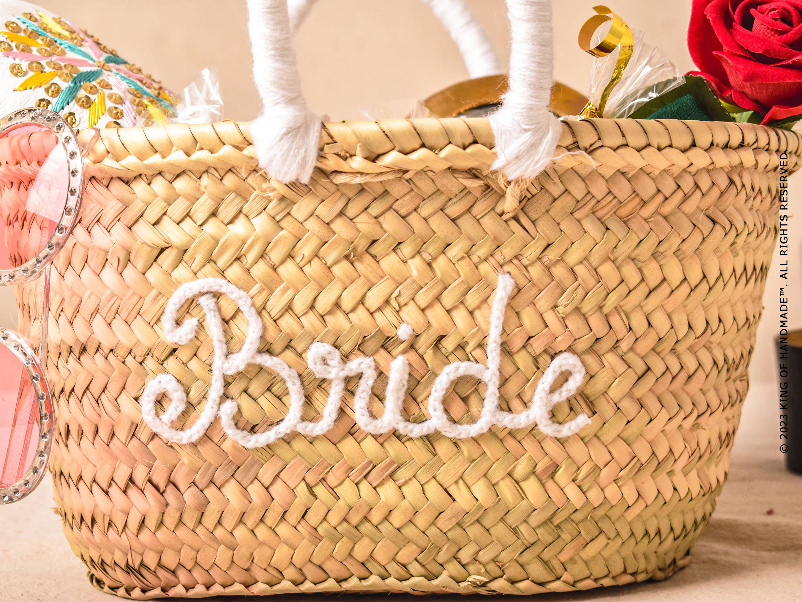 King Of Handmade - Wholesale Beach Bag - Custom embroidered Medium handbags For Bride, Bridal party8