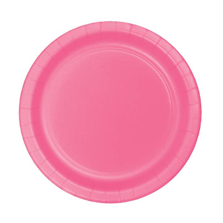 Piatti piani rotondi in carta da 9 pollici rosa confetto, confezione da 240 per la vendita all'ingrosso da parte di KT Supply