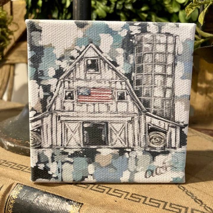 USA Flag on barn, Rustic Farmhouse Decor, Memorial art print for wholesale by Rustic Nester