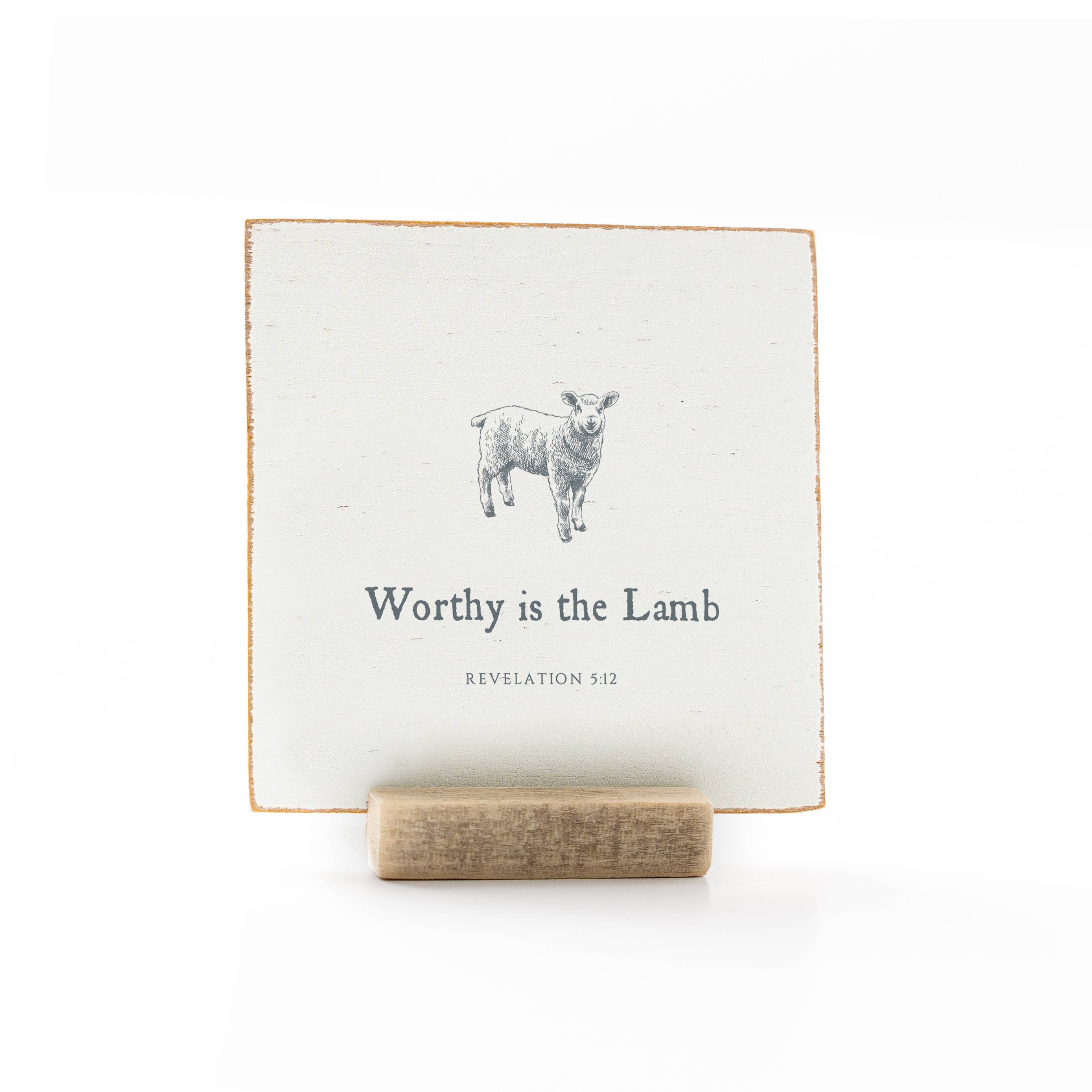 Revelation Culture - Vente Chevalets de bureau/de table - 4 x 4" | Animal | Agneau