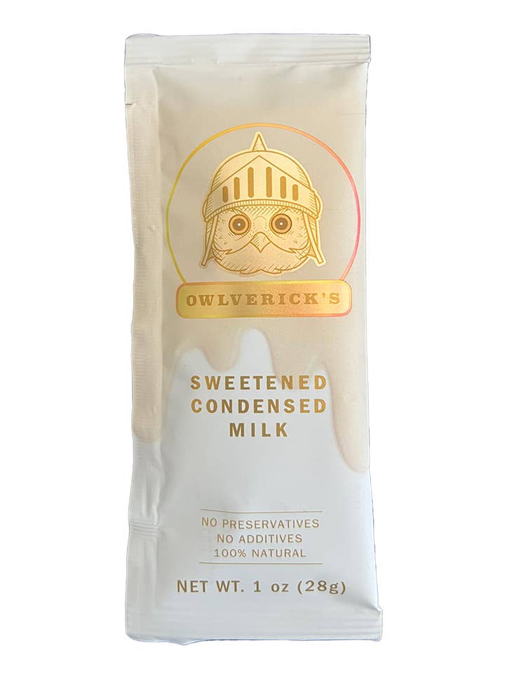 Sweetened Condensed Milk Single Servings for wholesale by Owlverick's Coffee