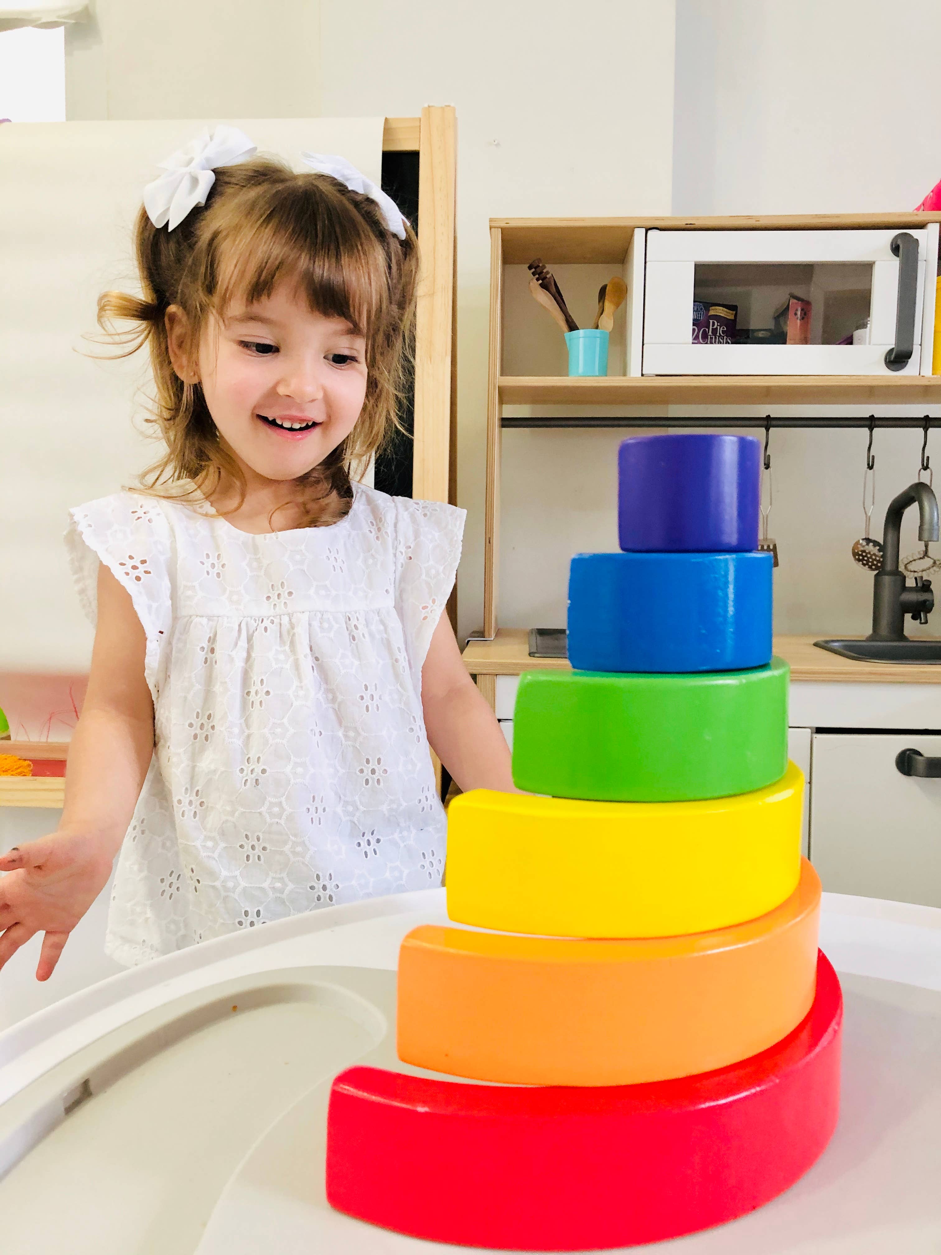 Magia Galaxy – wholesale Puzzle – Child – Wooden Rainbow nesting puzzle3