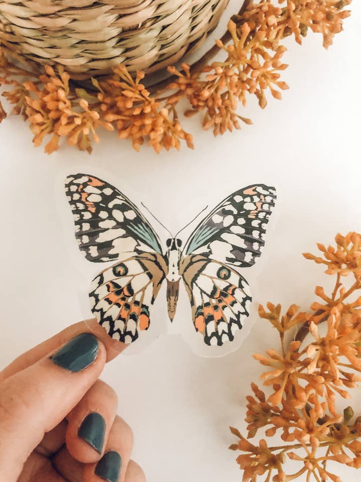 Clear Butterfly Sticker for wholesale by Made by Cait J