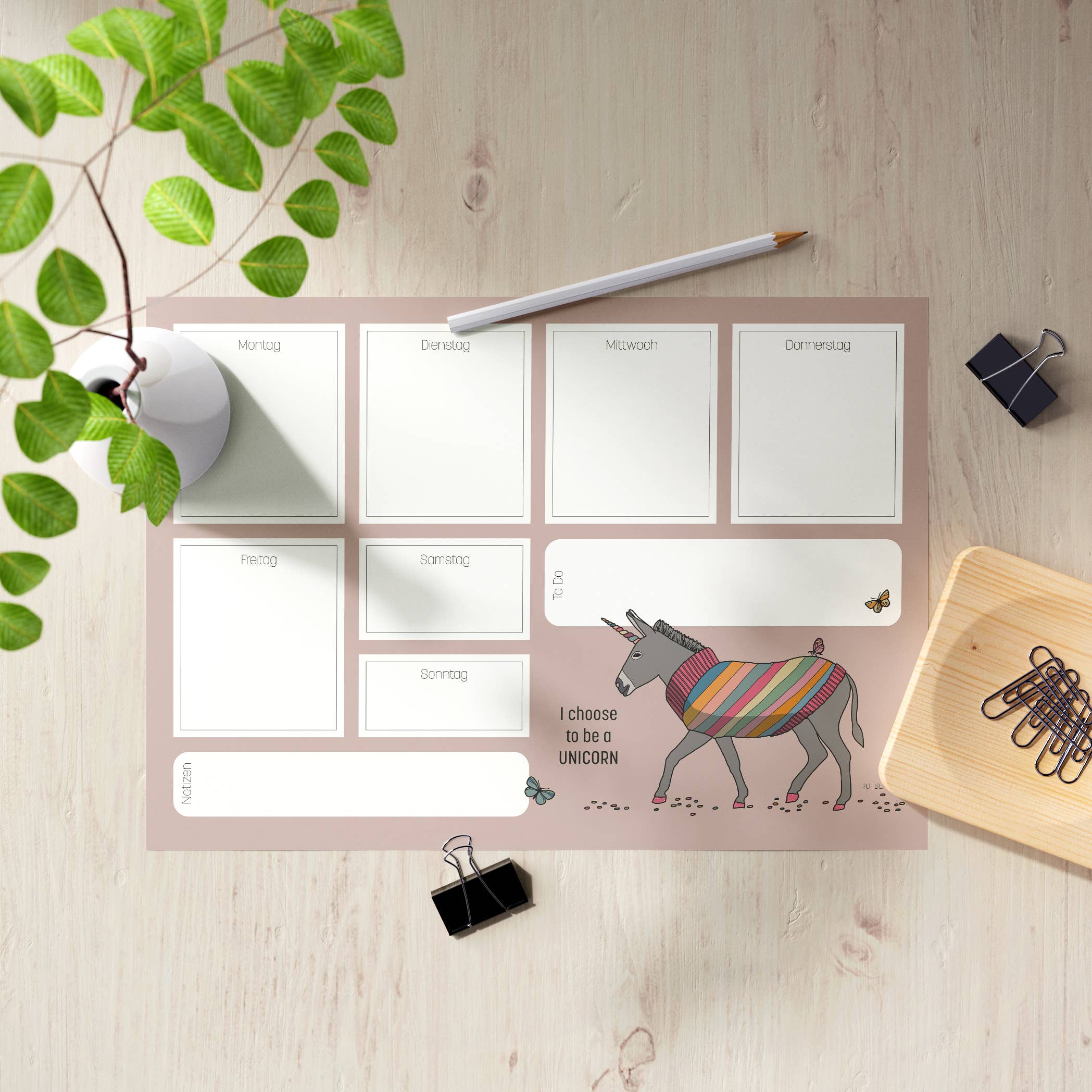 Rotberta - Wholesale Planner - Weekly planner DIN A5, donkey unicorn1
