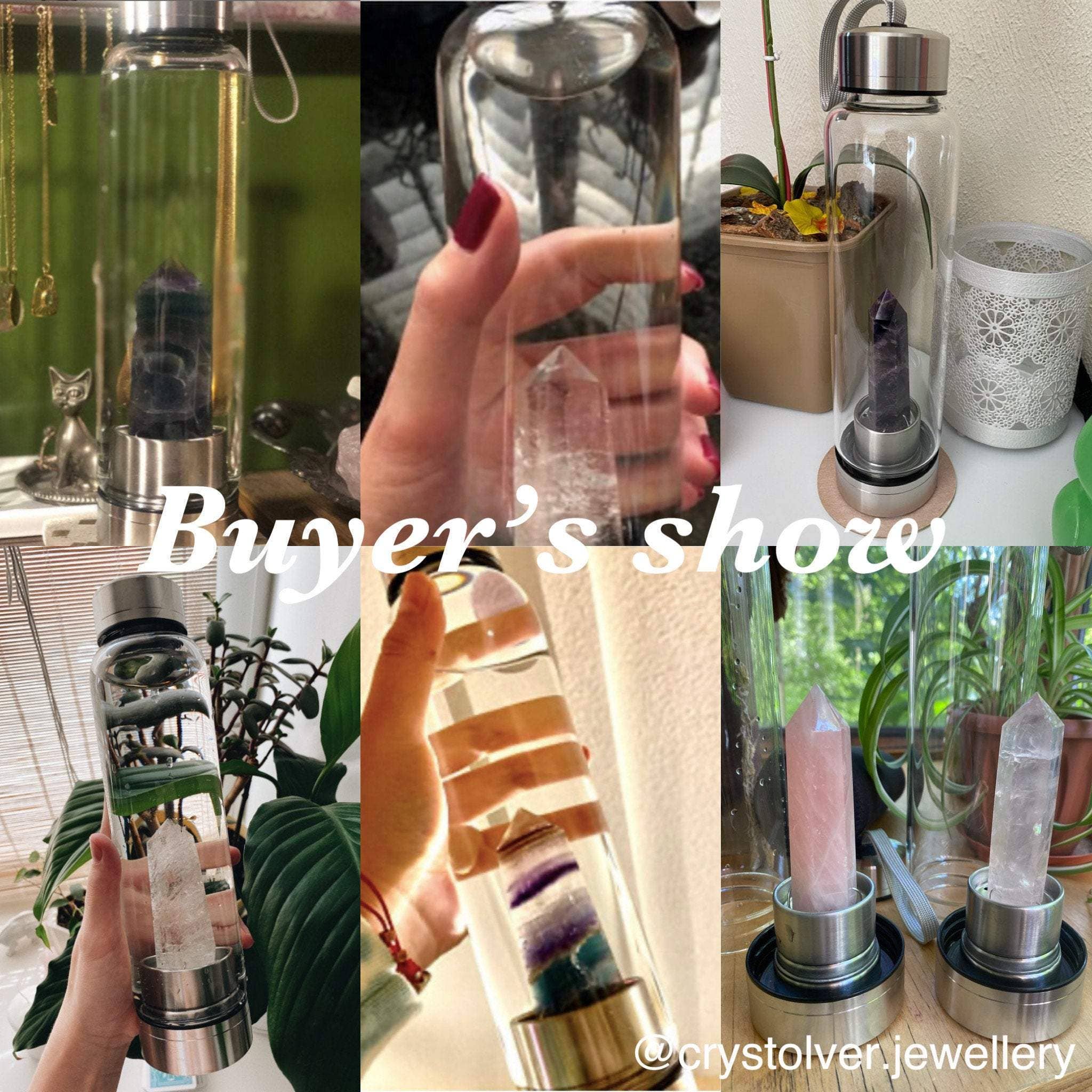 Crystolver (We Cover All Import Fees) - Vente Bouteilles d'eau - Bouteille d'eau avec cristal intégré (6 couleurs)8