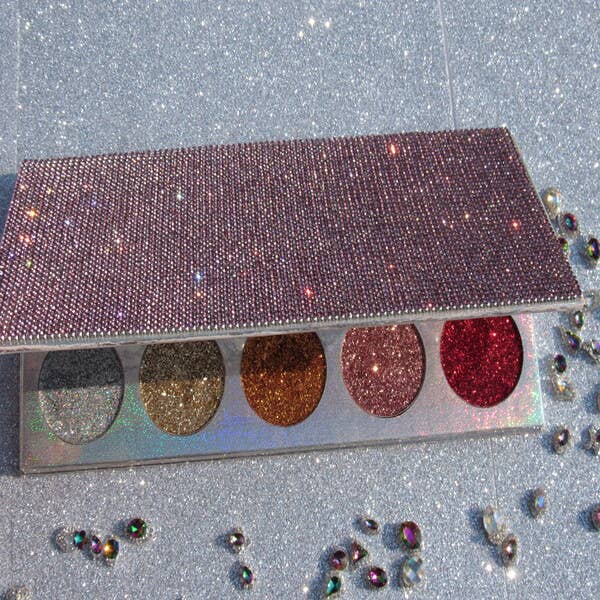 Elise Pink - Wholesale Eyeshadow Palette - Glitter Eyz Eyeshadow Palette with Rhinestones 11