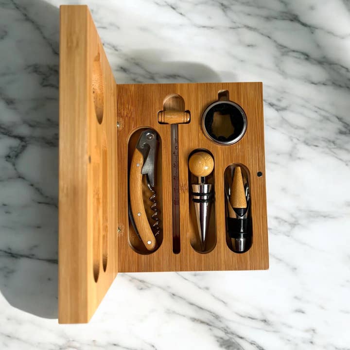 Bamboo Switch - Wholesale Wine Tool Set - Bamboo Wine Tool Set in Bamboo Box | Mother's Day