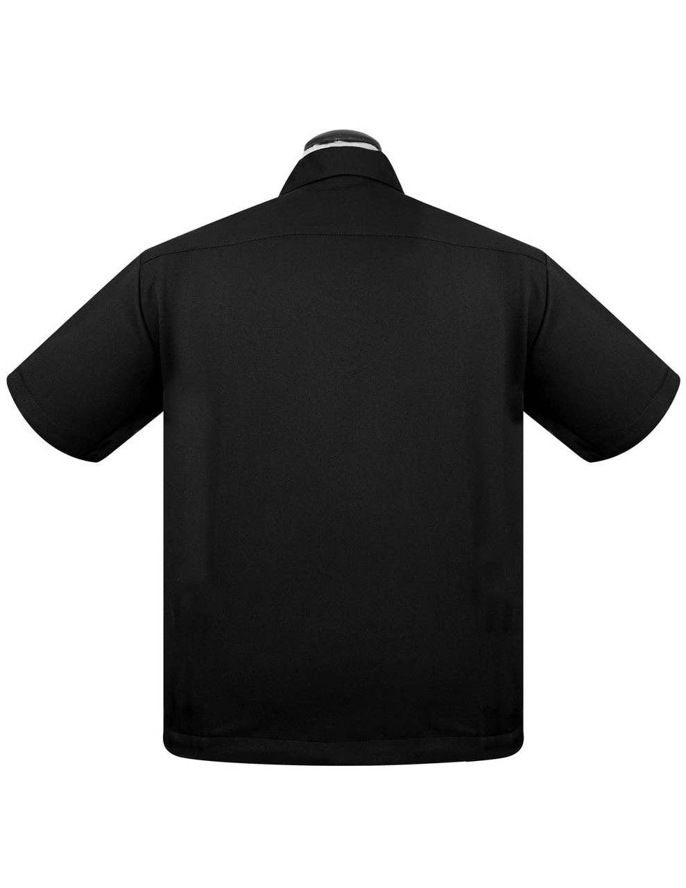 Steady Clothing - Vente Chemise à col boutonné – homme - Chemise de bowling PopCheck Blank en noir2