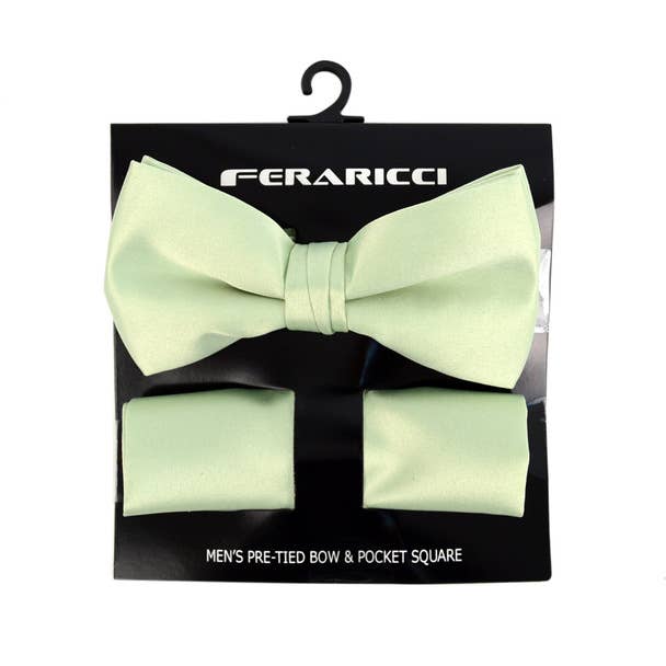 Selini New York - Wholesale Bow Tie - Men's - 100% Poly Satin Men's Banded Bow Tie and Hanky19