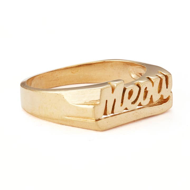 SNASH JEWELRY - Wholesale Signet Ring - Meow Brass Signet Ring0