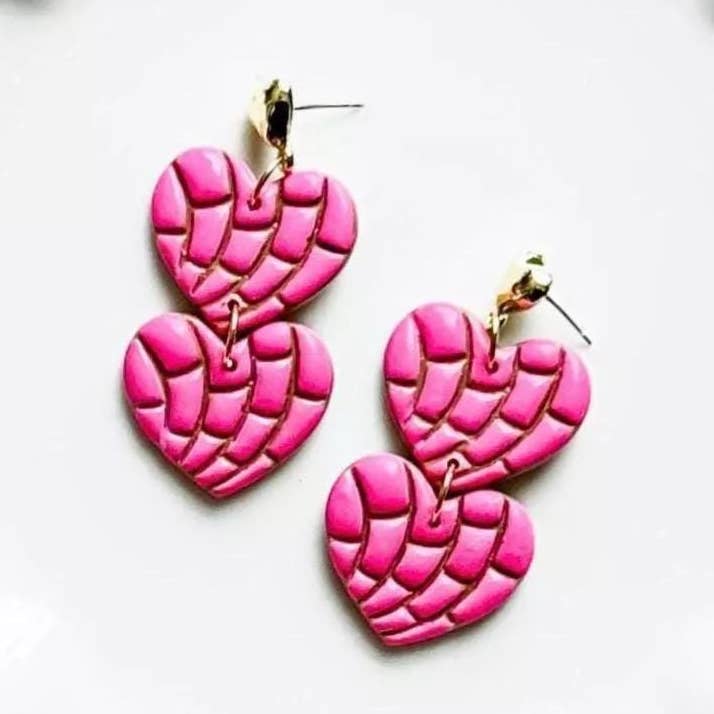 Orecchini Conchiglia Cuore - Argilla Rosa - Pronti per Regalo per la vendita all'ingrosso da parte di Nelly Rose Jewelry