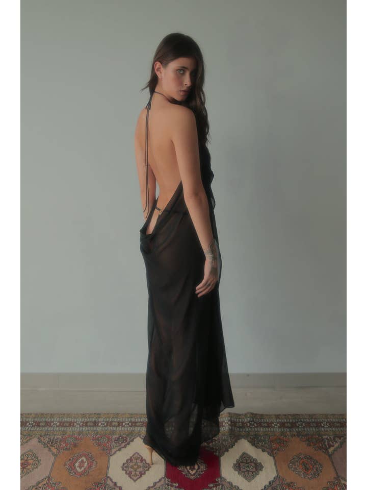 KAT ZARRA – Großhandel Kleid – Damen – Halfter-Kleid aus Seide