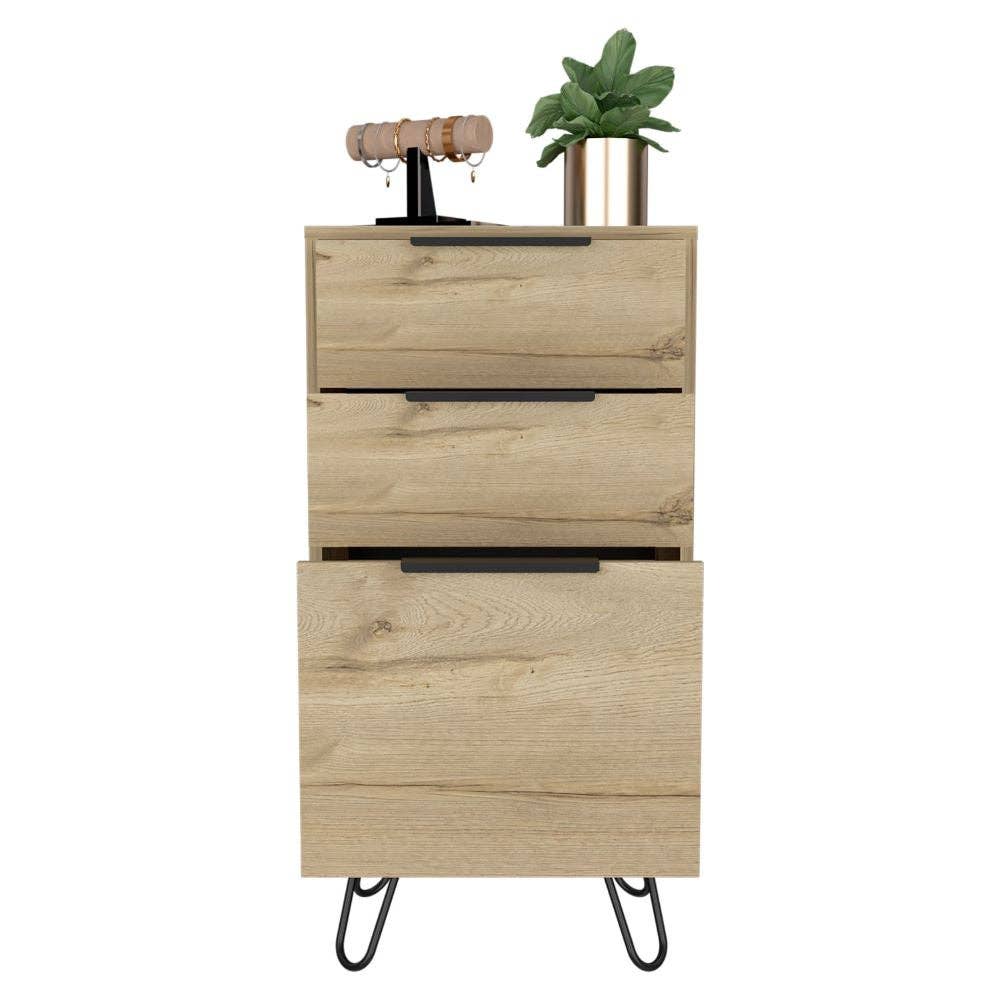 Treevol Furniture - Wholesale Bedroom Furniture - Skyoner Dresser, Hairpin Legs, Light Oak Finish3