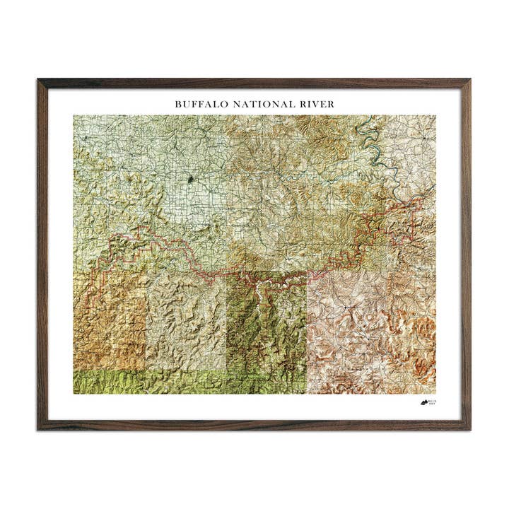 Buffalo River Relief Map for wholesale by Muir Way