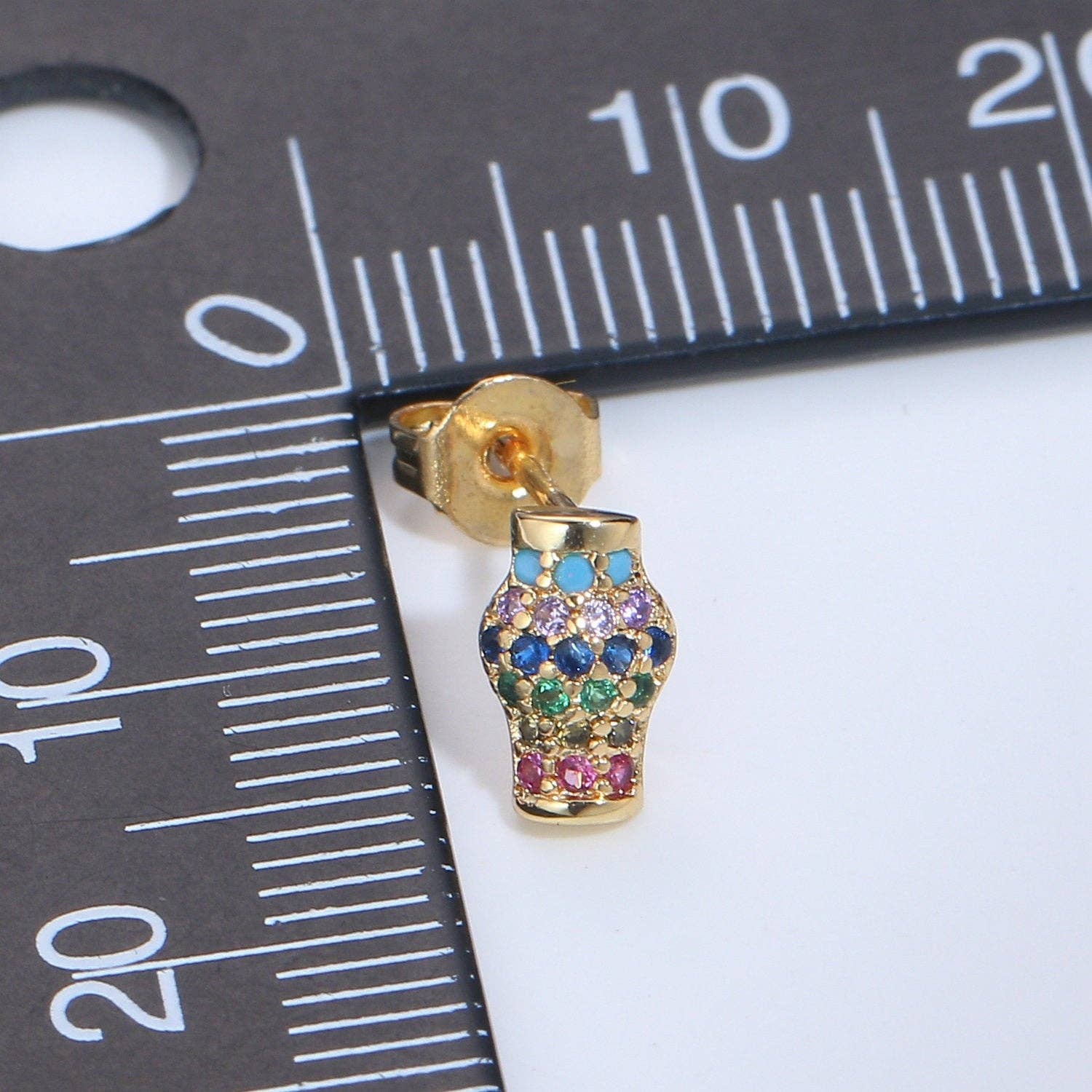 Aim Eternal - Wholesale Stud/Post Earrings - Dainty Stud EARING 1 pair Lampion Earring Gold Micro Pave Earring for Jewelry Christmas Gift Idea, EARRING-12451