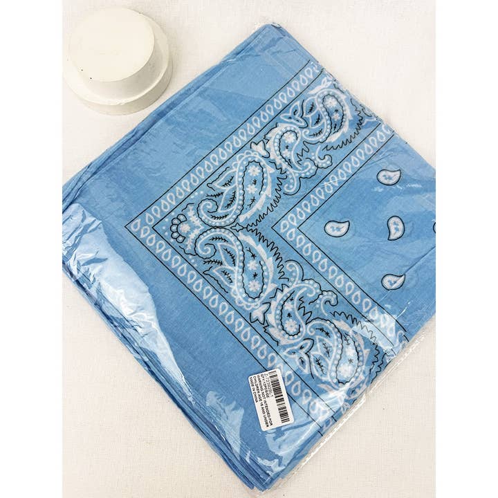 SKY BLUE Pasley Pattern Bandanas for wholesale on Faire5