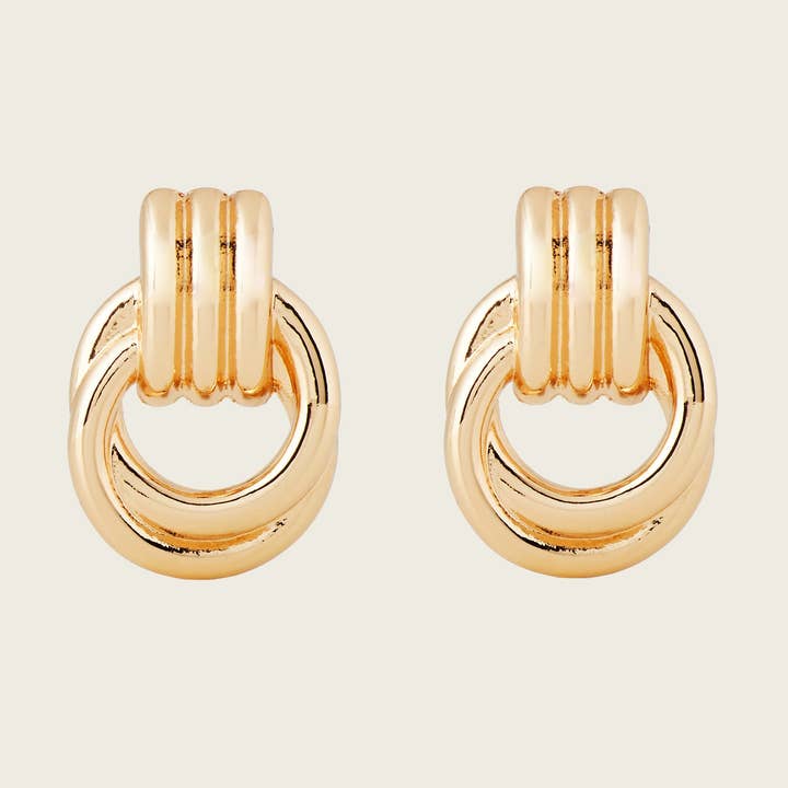 Wren Clip On Earrings in Gold for wholesale by Aiori