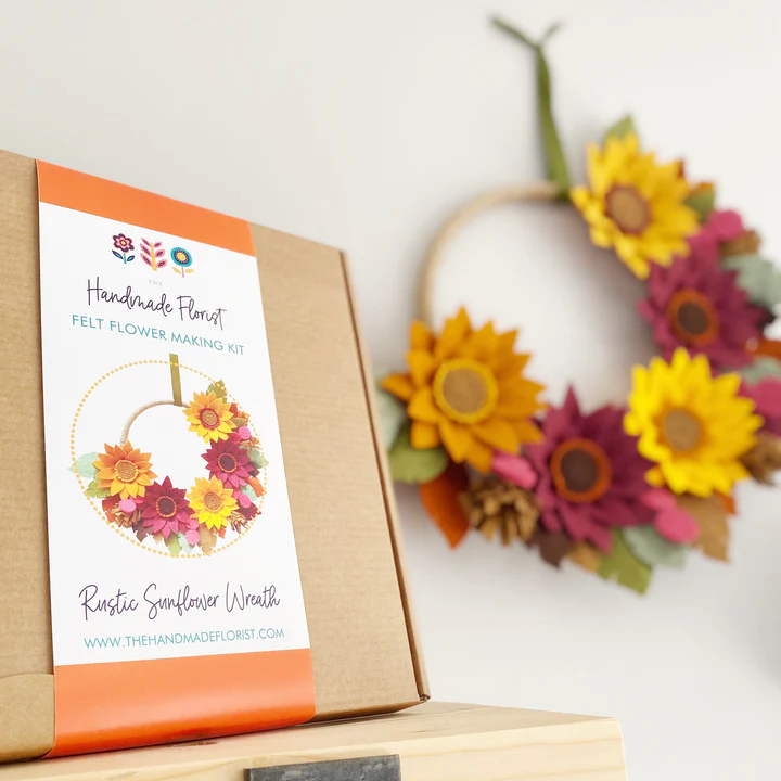 The Handmade Florist – wholesale DIY craft kit – Rustic Sunflower Wreath felt flower craft kit3