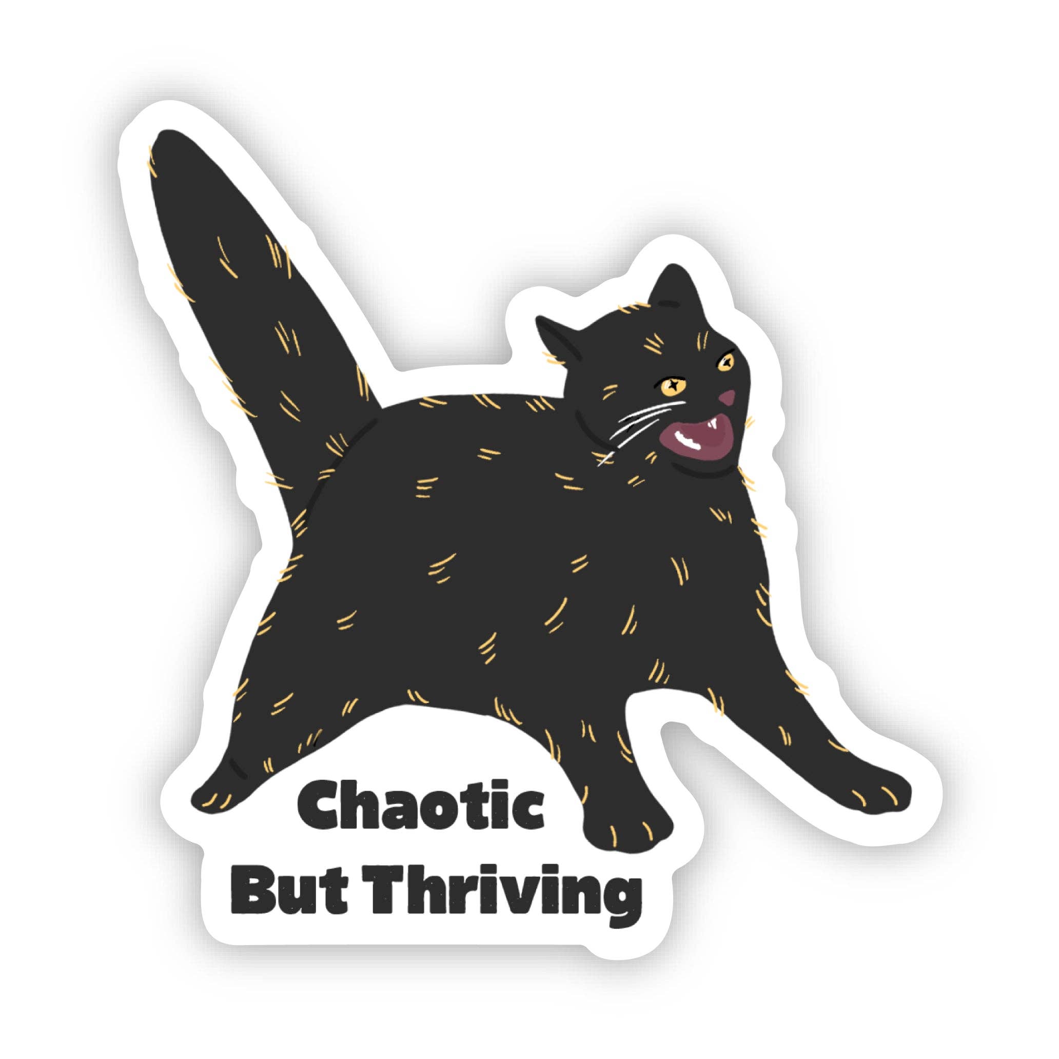Big Moods - Wholesale Sticker - Chaotic But Thriving Anime Cat Sticker1