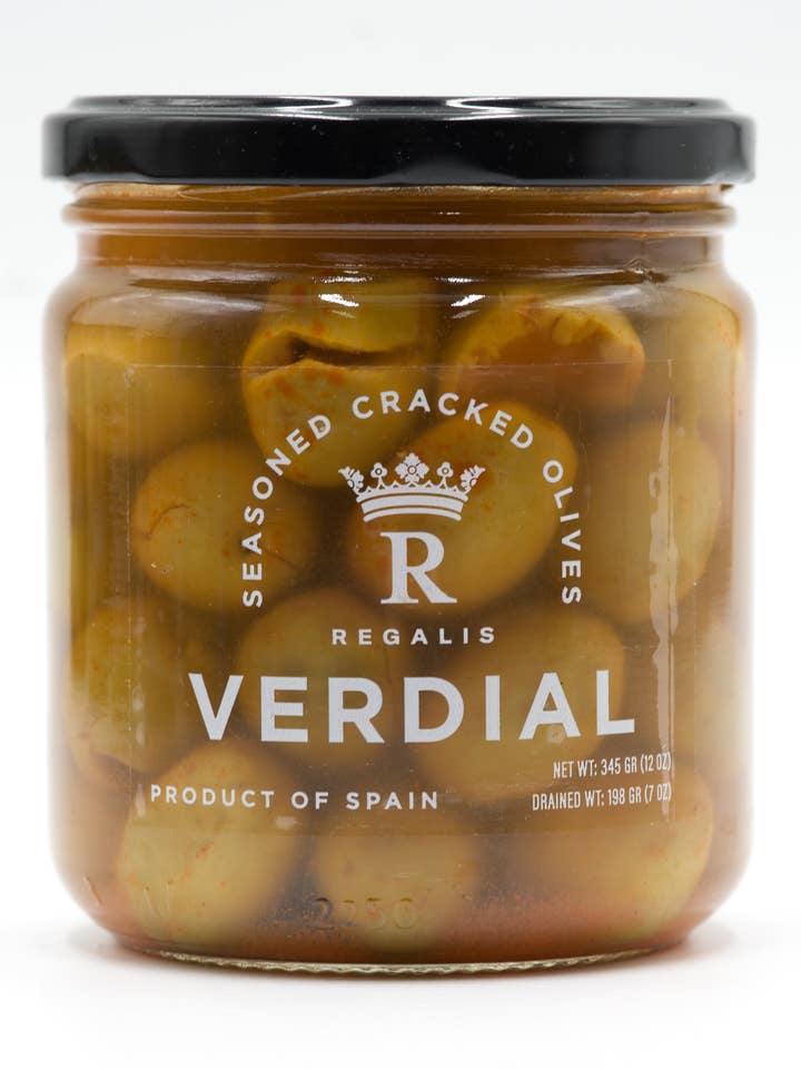 Regalis Cracked Verdial Olives, 345gr for wholesale by Regalis Foods