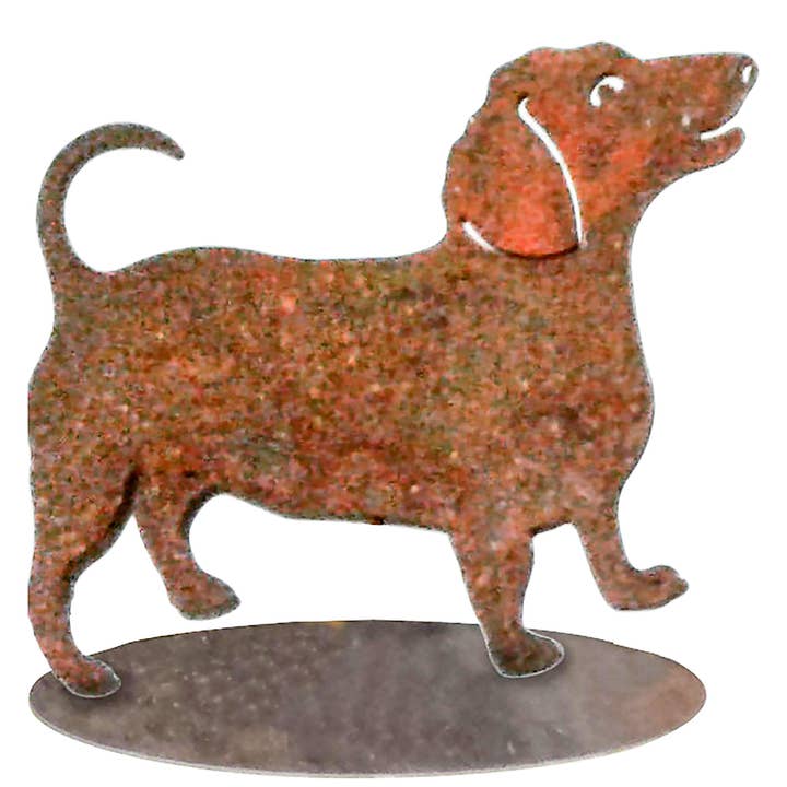 Rust Dachshund Dog Garden Art for wholesale by California Home & Garden