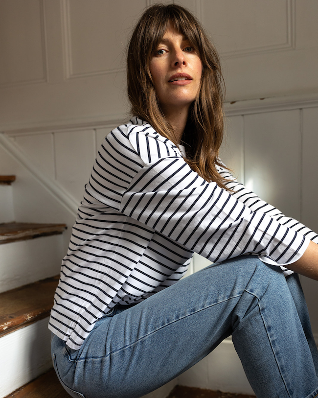 Ivy T – T-shirt – Mulher por atacado – Camiseta Erin Breton em algodão orgânico azul-marinho 3/44