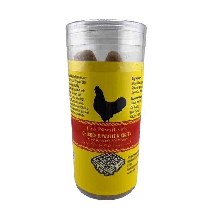 Live Pawsitive - Vente Friandises – chien - Croquettes de poulet et de gaufres, friandise pour chien à ingrédients limités