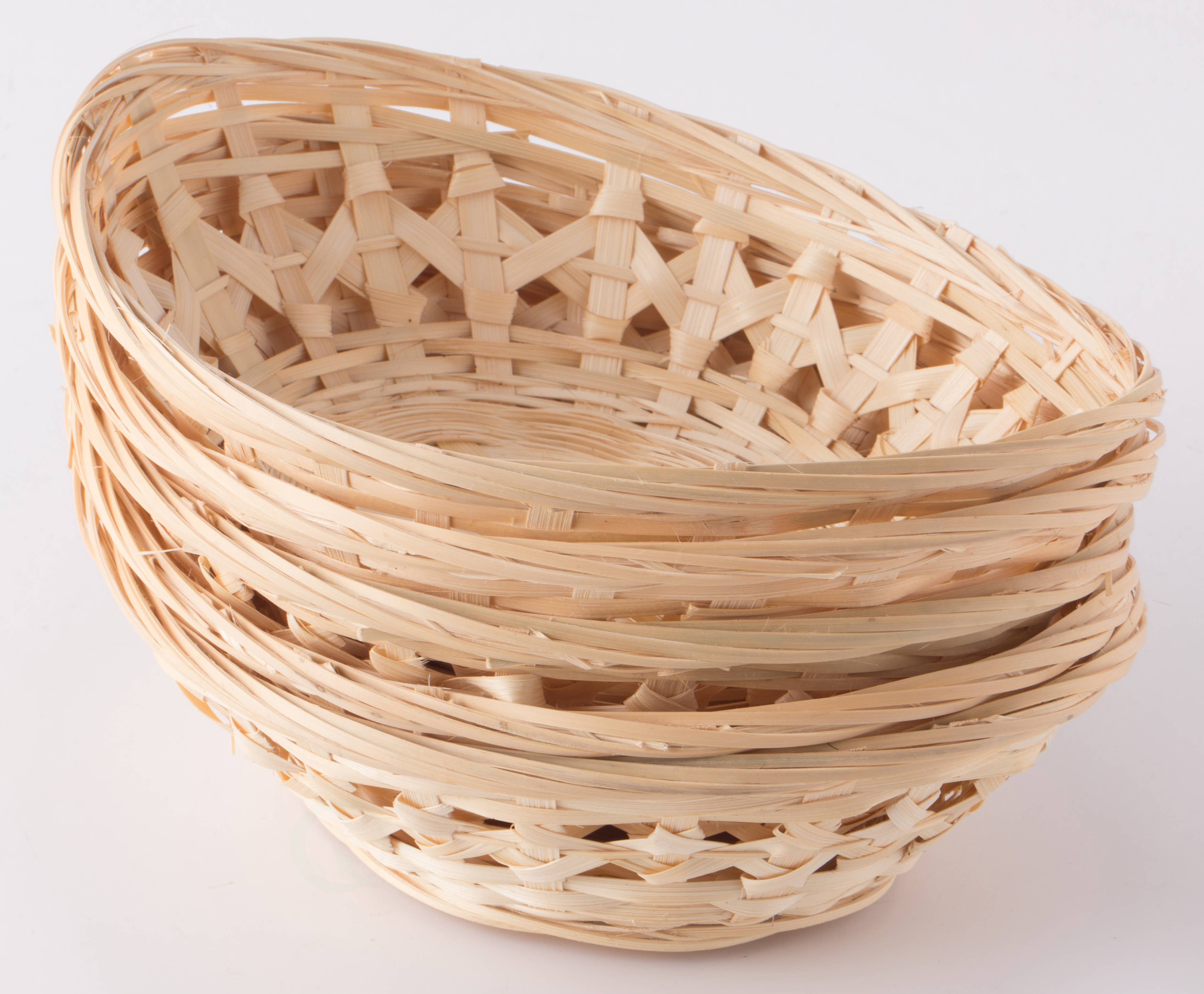 Quickway Imports – wholesale Basket – Natural Bamboo Oval Bread Basket Display Trays - Set of 53