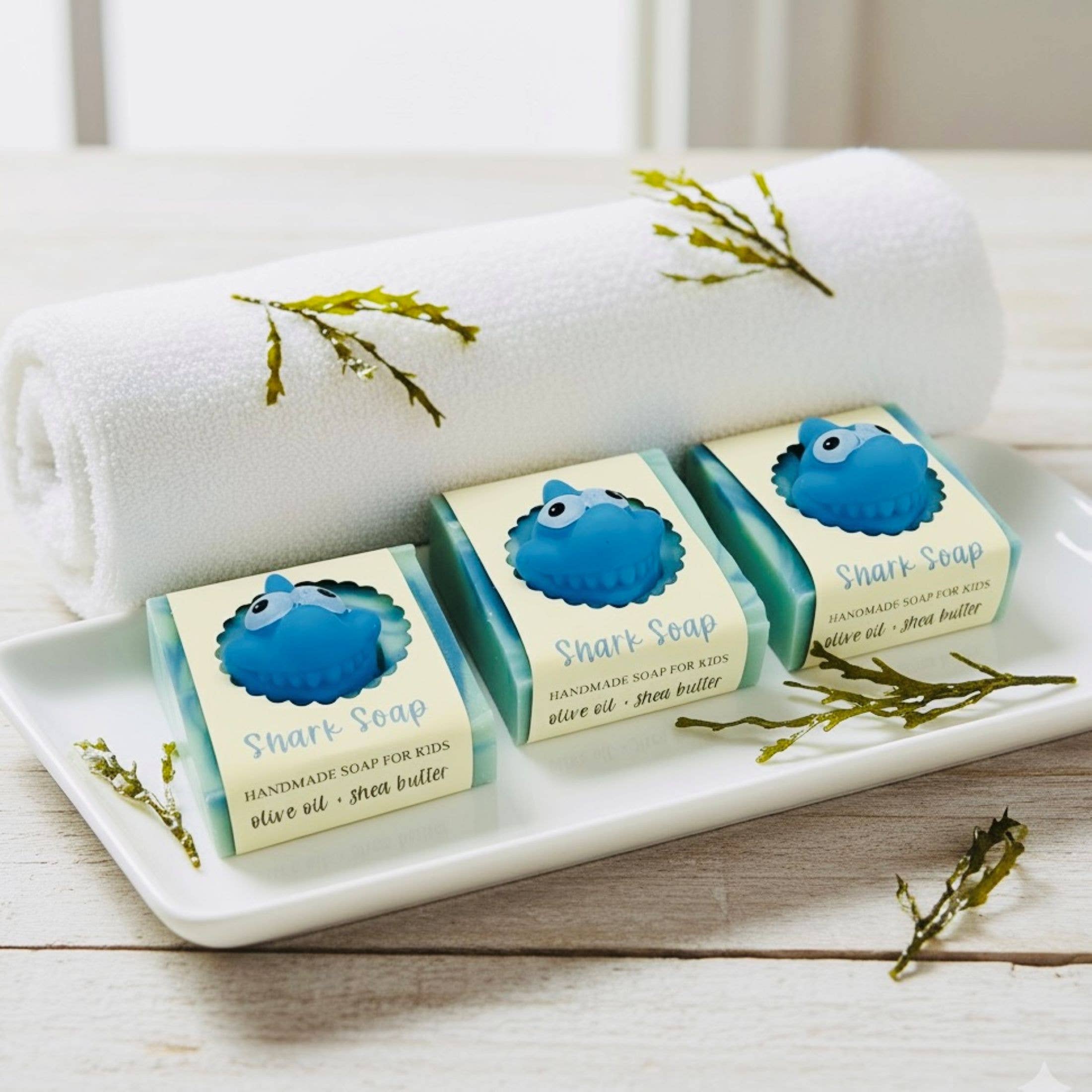 SARATOGA SOAP COMPANY - Wholesale Bar Soap - Shark Handmade Soap Bar for Kids VEGAN COLD PROCESS