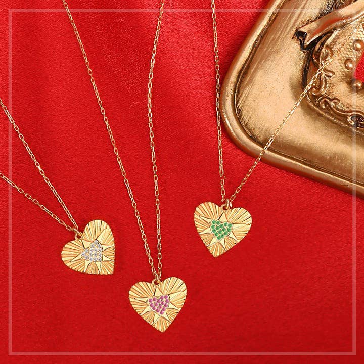 Pendentif cœur en argent sterling 925 avec zircone cubique CZ8362NG pour la vente par llama's jewels