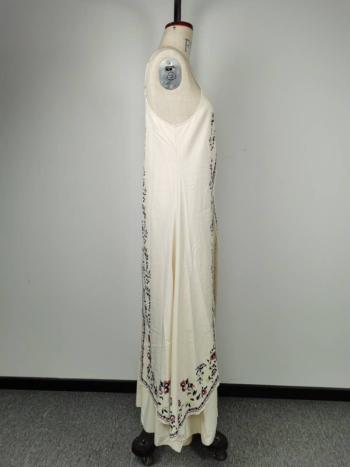 Rosa Clothing - Wholesale Dress - Women's - chic vibe beach resort thin straps floral maxi dress8