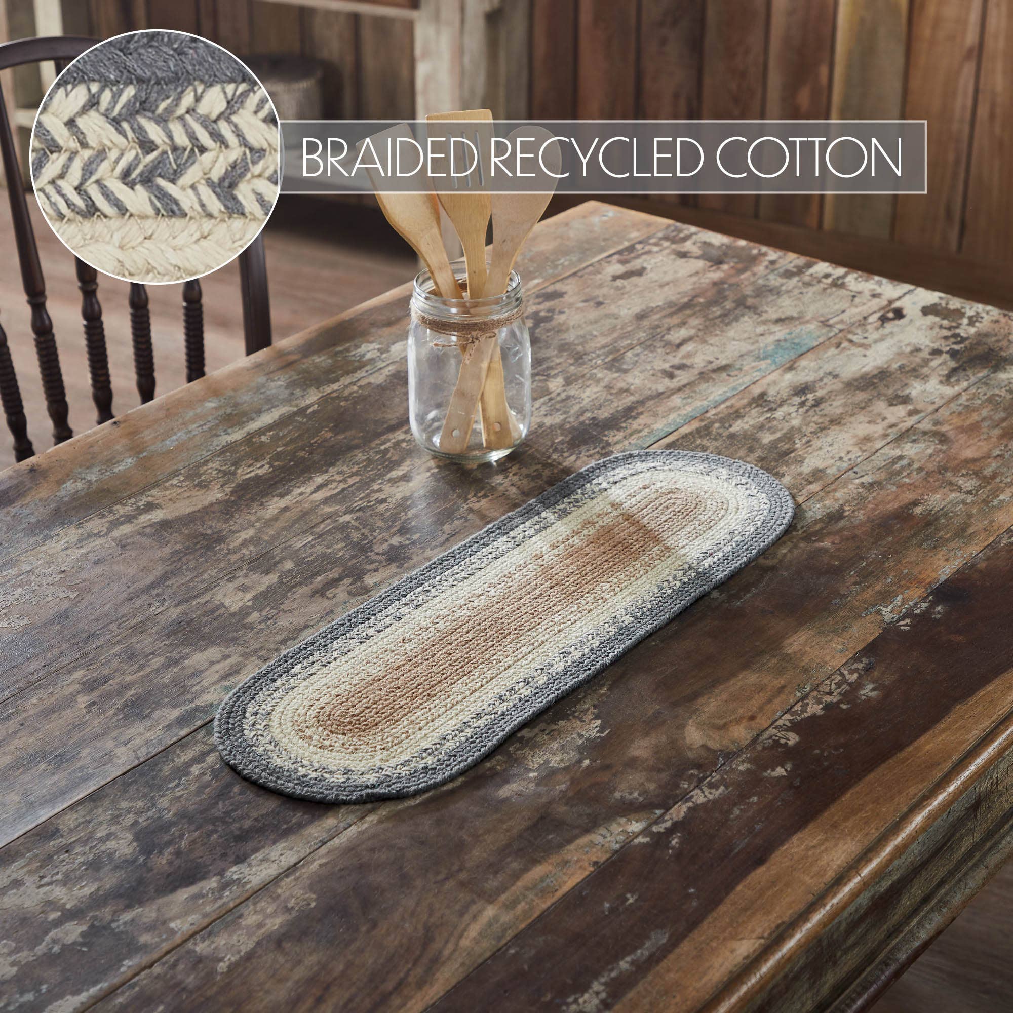 VHC Brands - Wholesale Table Runner - Finders Keepers Oval Runner 8x244