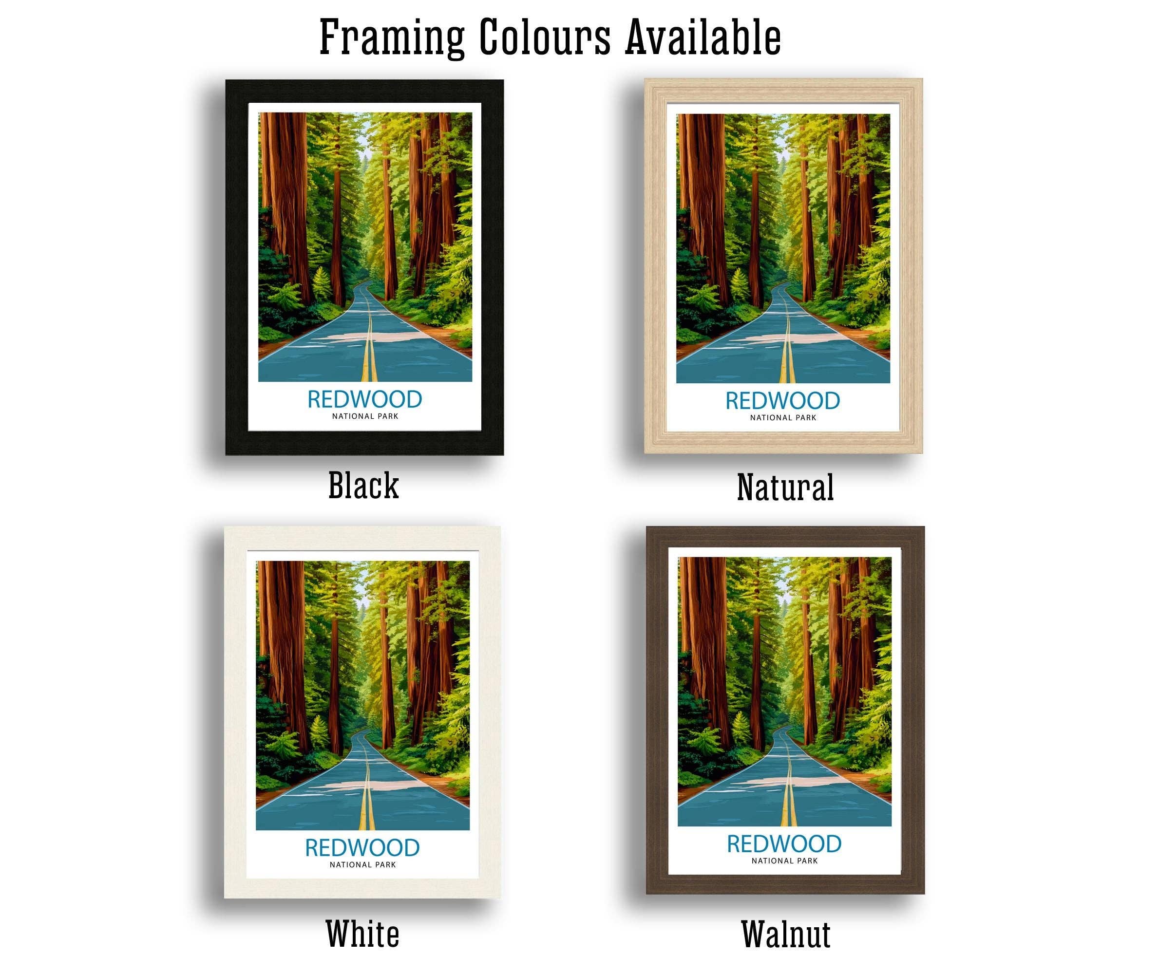 InkNPrintz – wholesale Art print – Redwood National Park California Travel Poster6