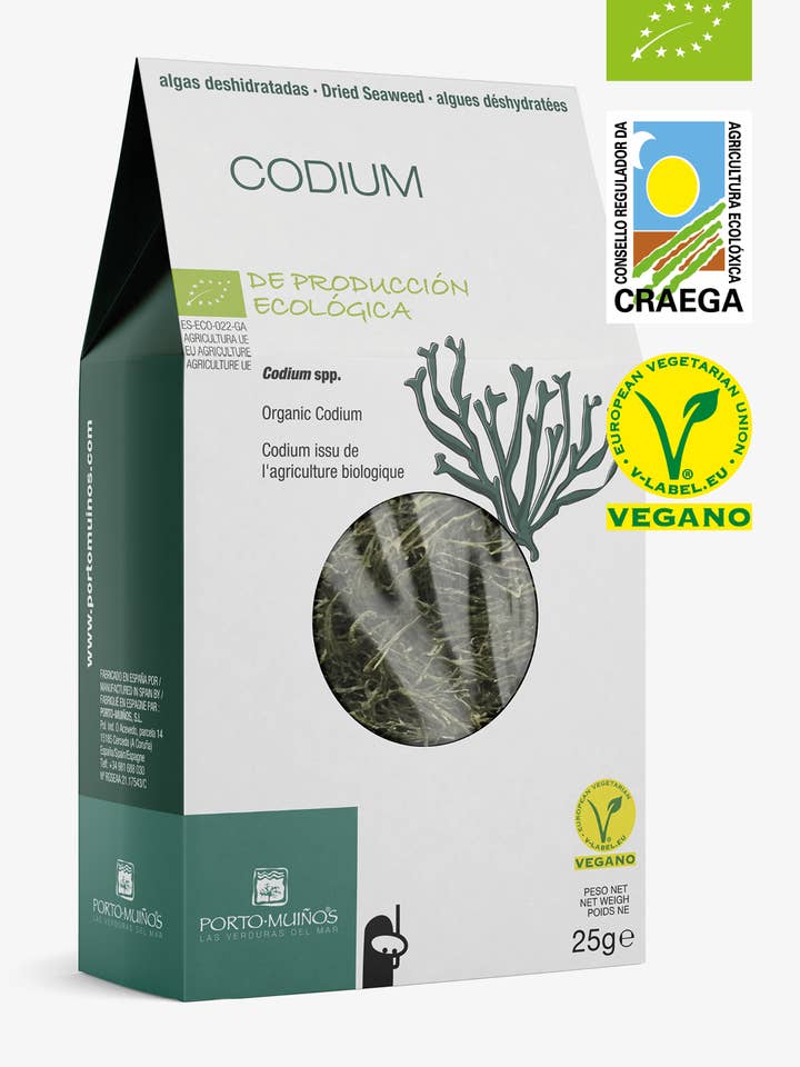 Dehydrated Codium seaweed ECO 25 for wholesale by Porto-Muiños SL