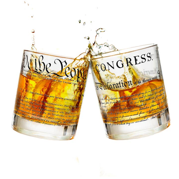 Greenline Goods - Wholesale Cocktail/Liquor Glass - United States Constitution + Declaration Whiskey Glasses (Set of 2)0