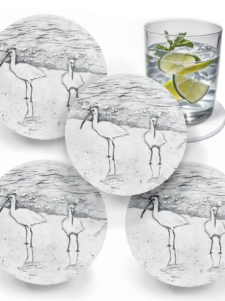 Ibis Birds Drink Coasters for wholesale by McCarter Coasters