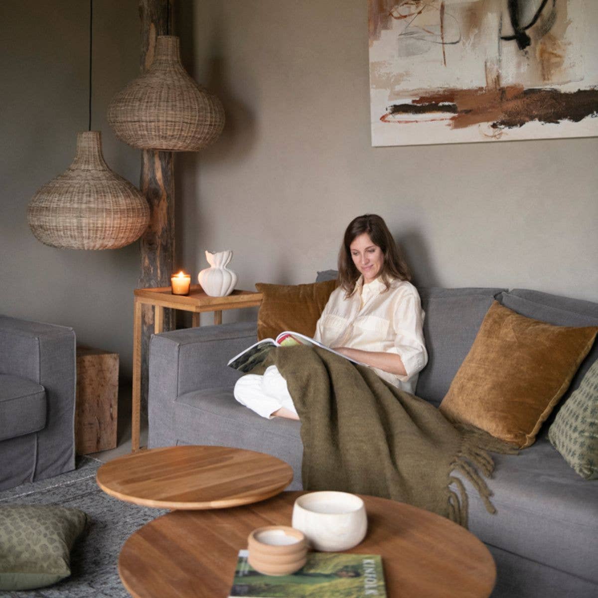 Andrea House - Wholesale Throw Blanket - Green wool blanket for sofa1