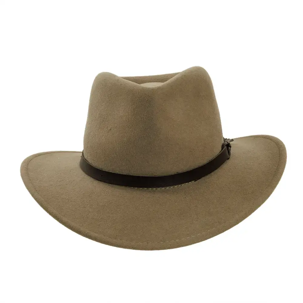 American Hat Makers - Wholesale Fedora - Unisex - Crushable Wool Felt Outback Hat - Style Pathfinder6