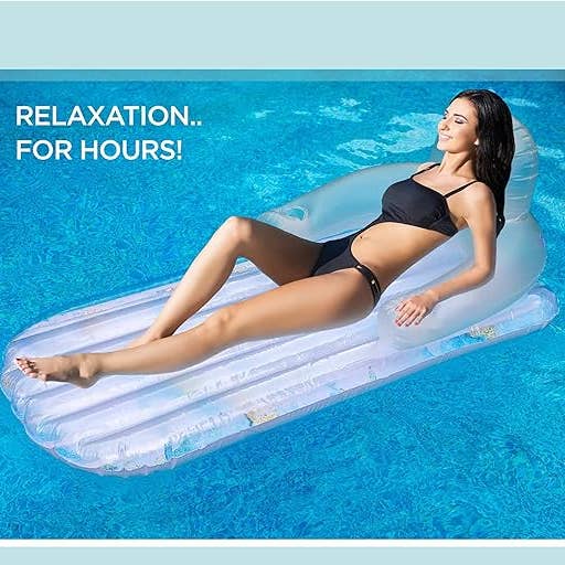 Infinite Basics - Wholesale Inflatables - Pool Float for Adults,Inflatable Lounge Chair Recliner for Swimming/Tanning - Blue Marble4