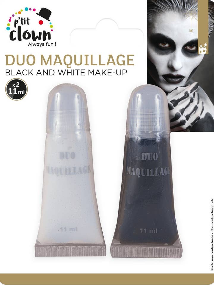 Duo Make-up - Zwart, Wit voor wholesale door P'tit Clown