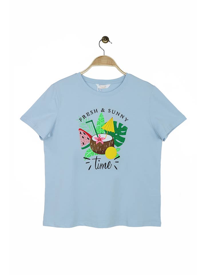 Attrait Paris - Wholesale Screen Printed T-Shirt - Women's - Summer Time cotton T-shirt4