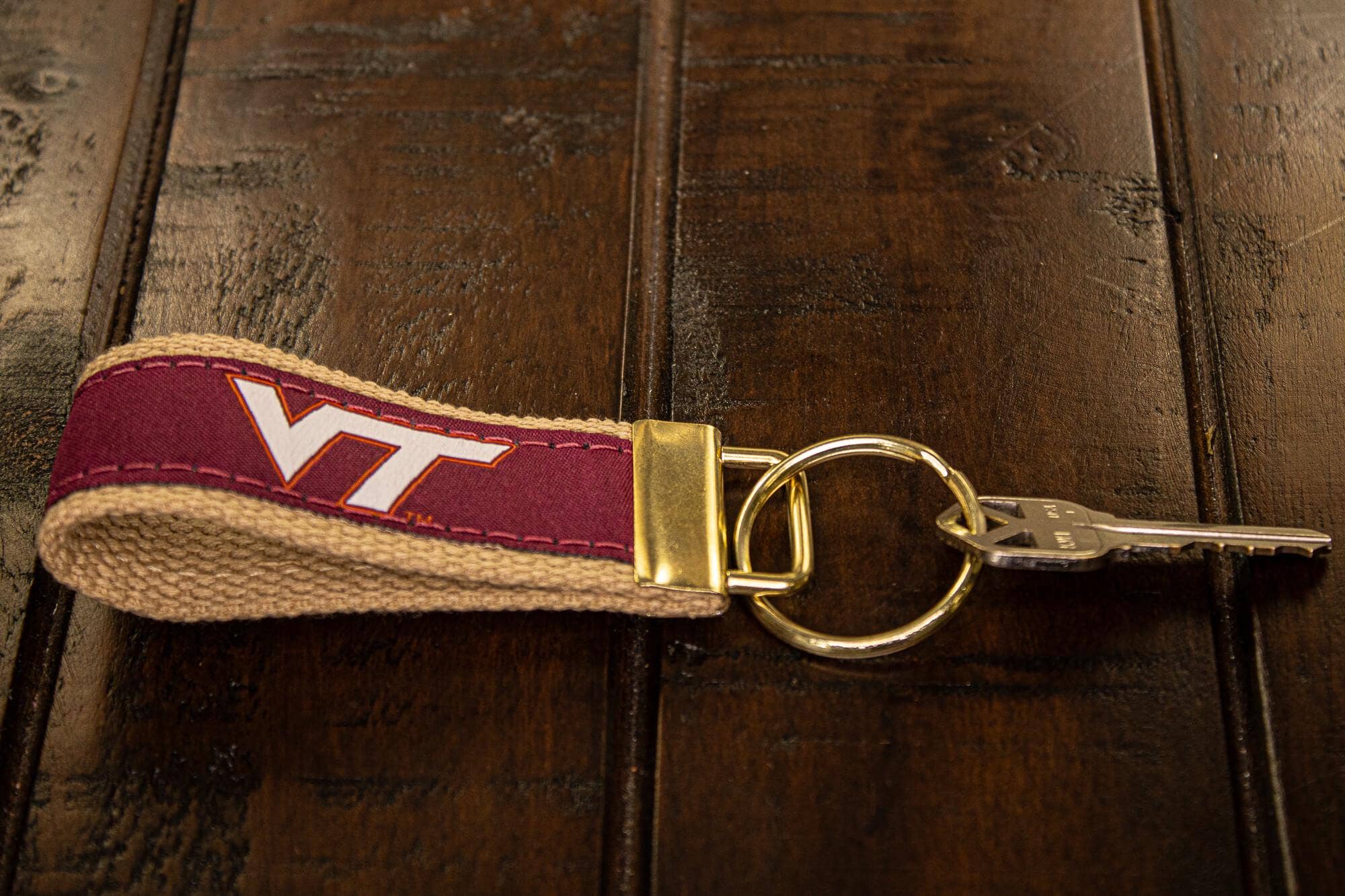 Zep-Pro - Wholesale Keychain - Unisex - Virginia Tech Hokies Collegiate Woven Ribbon Key Chain. Hokies Key Fob. VT Gift. VT Hokies Key Ring. Brass Clasp and O-Ring.2