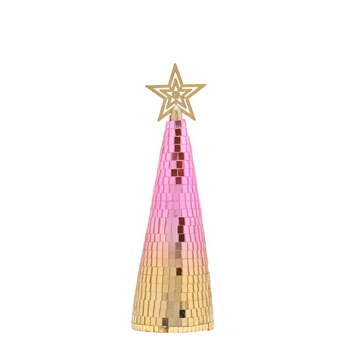 Ornamento per Albero di Natale a Forma di Palla da Discoteca Rosa e Oro - Medio per la vendita all'ingrosso da parte di WIDDOP and Co.